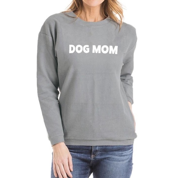 Katydid Tops - Katydid DOG MOM CORDED CREW SWEATSHIRT gray sz Medium